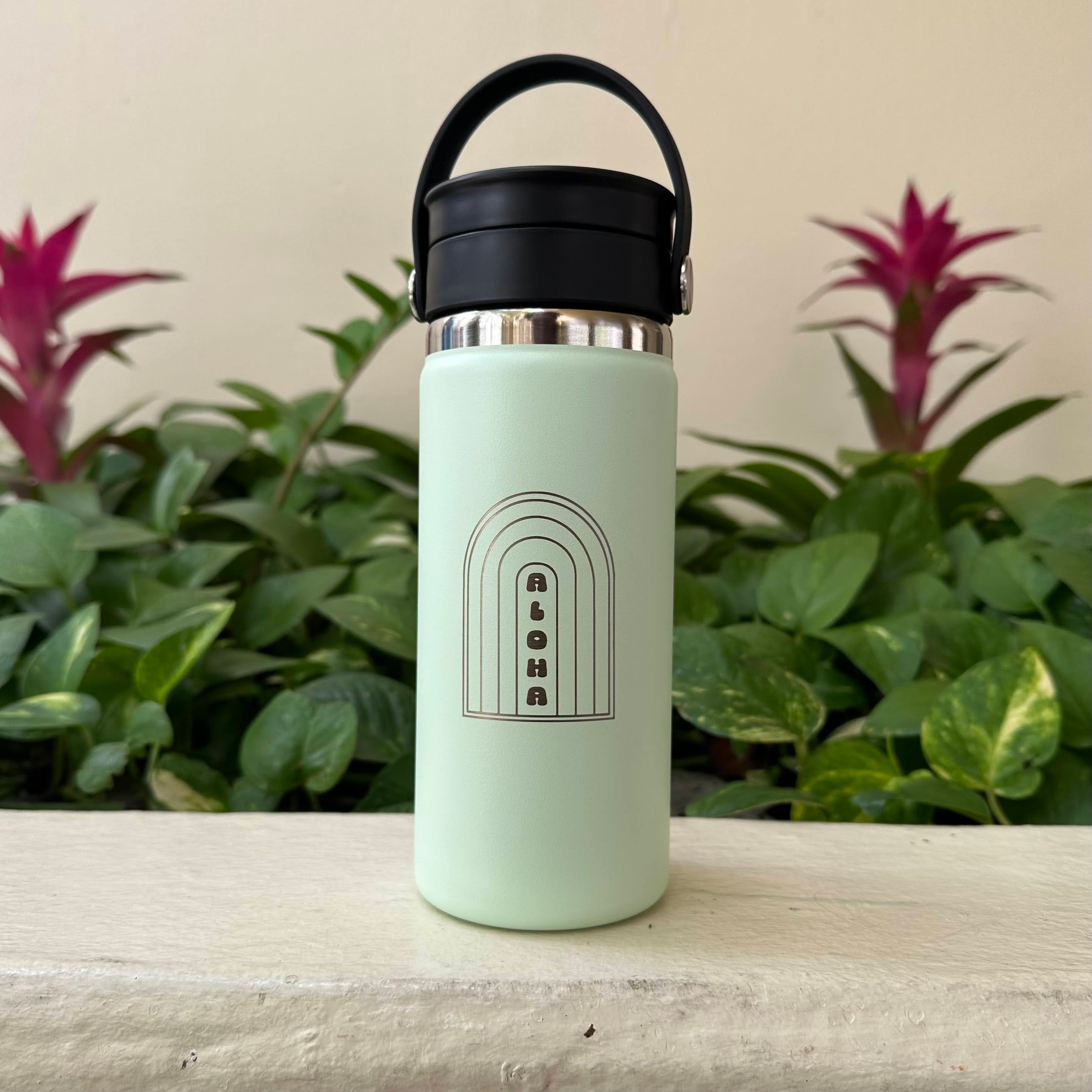 Hydro Flask Engraved (Aloha Rainbow) Wide Mouth with Flex Sip 16oz