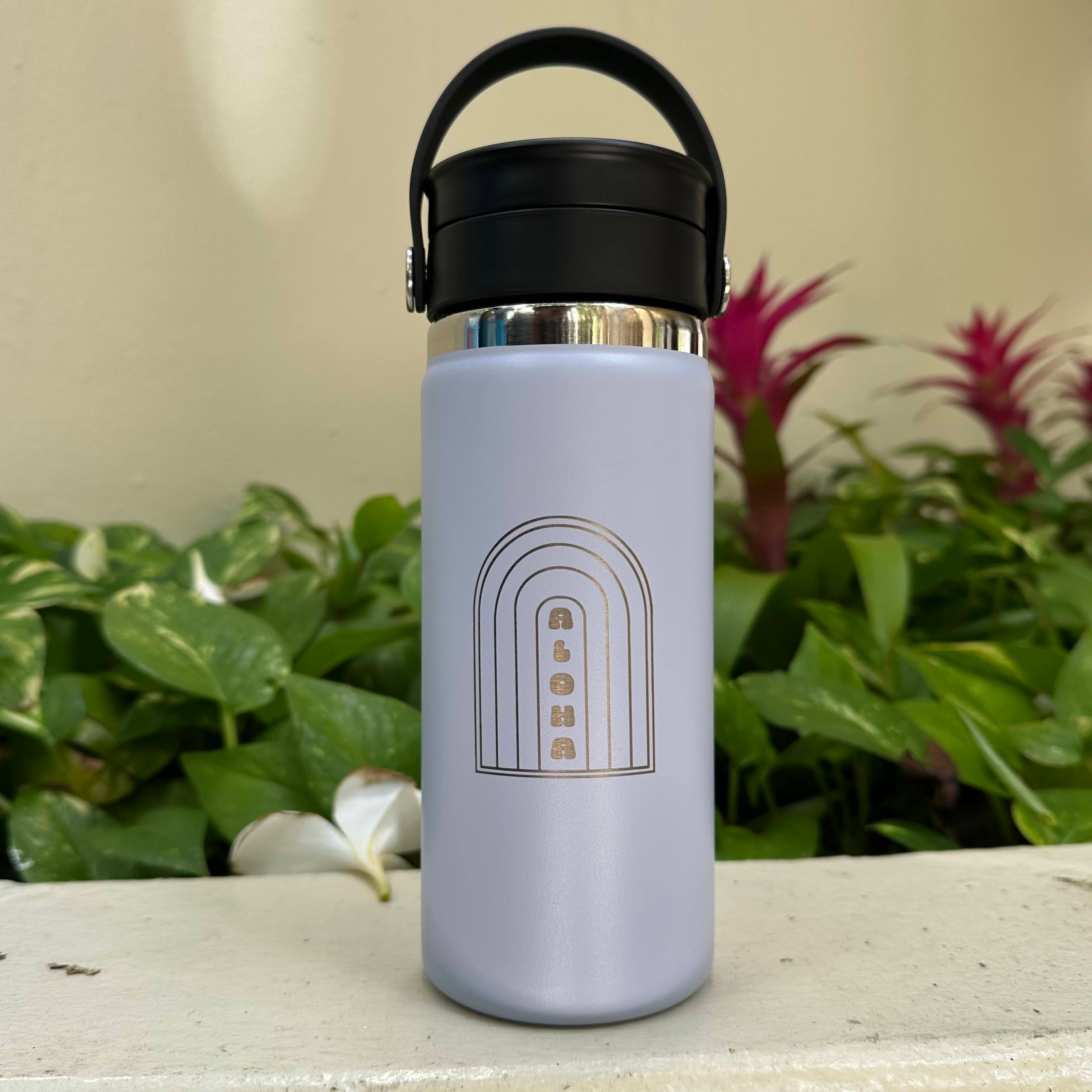Hydro Flask Engraved (Aloha Rainbow) Wide Mouth with Flex Sip 16oz