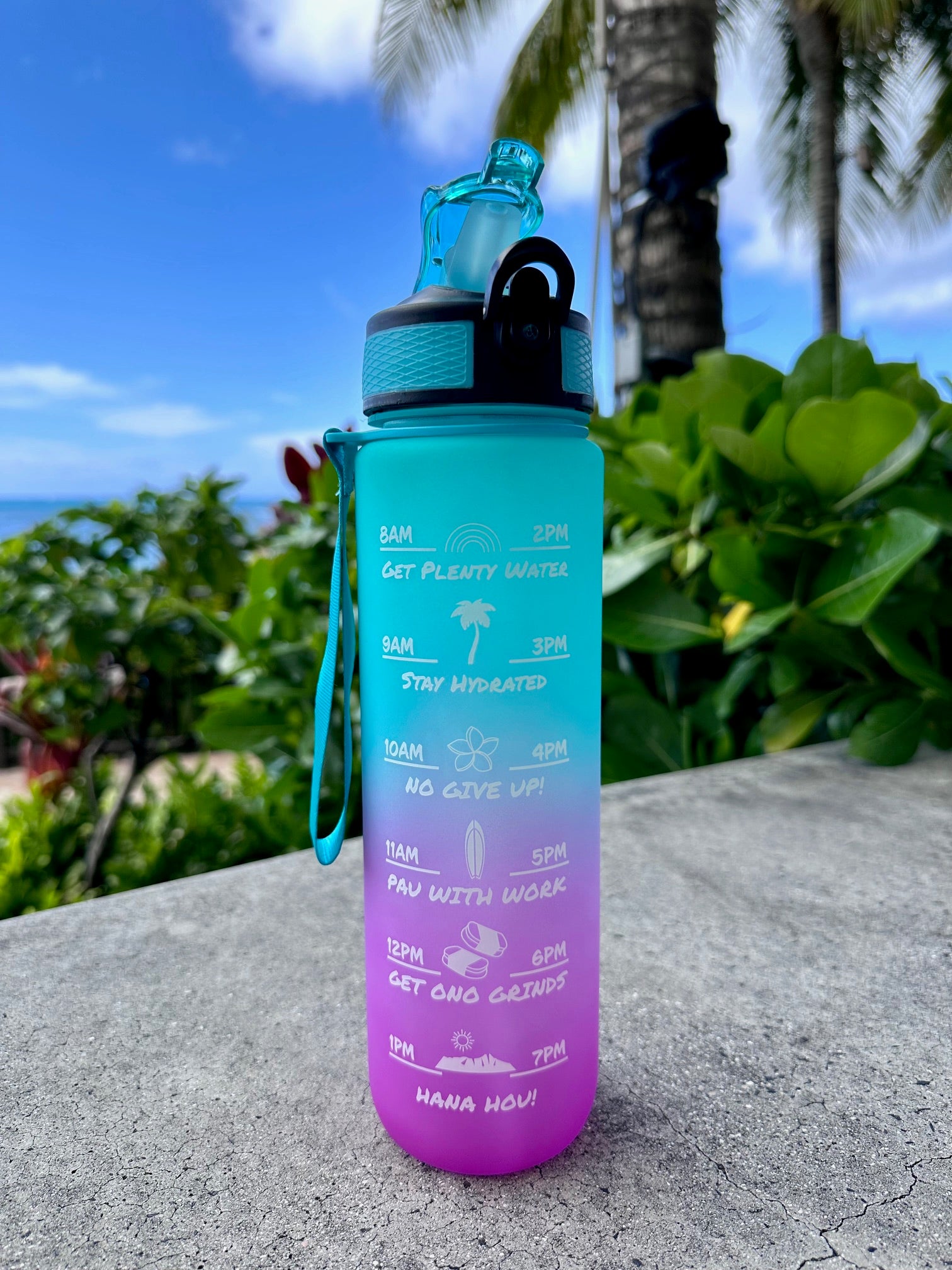 LeaLea Original) Hawaii Motivational Water Bottle【LeaLea限定